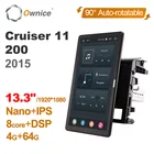 Автомобильный мультимедийный плеер в стиле Tesla PX6, 13,3 дюйма, Android 10,0, для Toyota Land Cruiser 11, 200, 2015, Поворотный Автомобильный навигатор, GPS, RDS радио