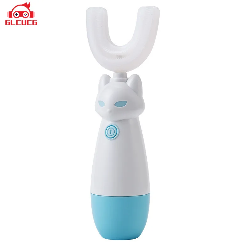 

GLCUCG Children's Smart Push-Button Sonic Electric Toothbrush Baby Child TrainingCleaning Cartoon AutomaticToothbrush with Mouth