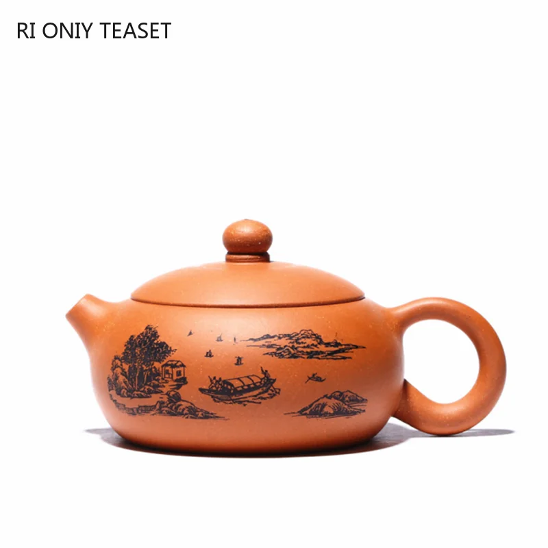 

200ml Chinese Yixing Purple Clay Teapots Raw Ore Handmade Xishi Tea Pot Zisha Filter Kettle Tea Ceremony Accessories Supplies
