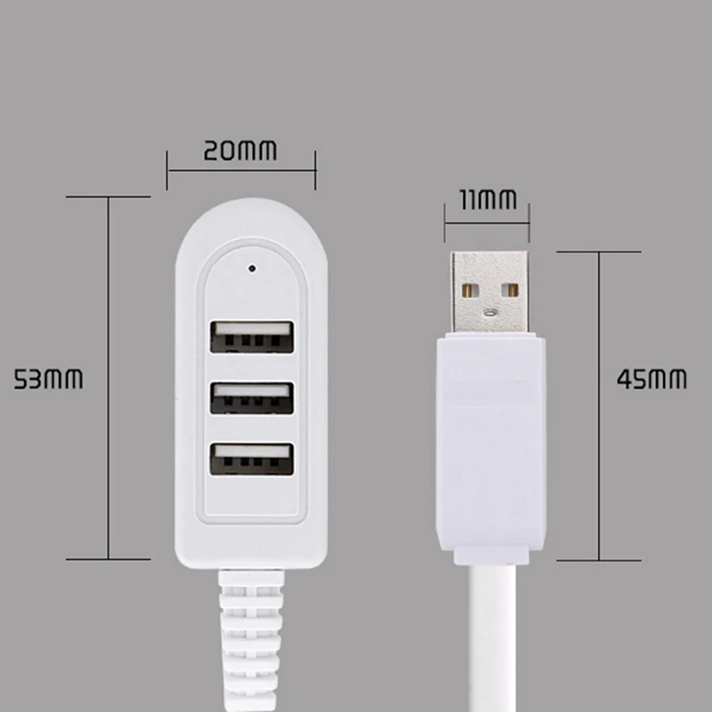 

1.2M 3 Port Multi USB2.0 Hub Splitter Converter External Extension Cable Splitter for PC Computer Accessories