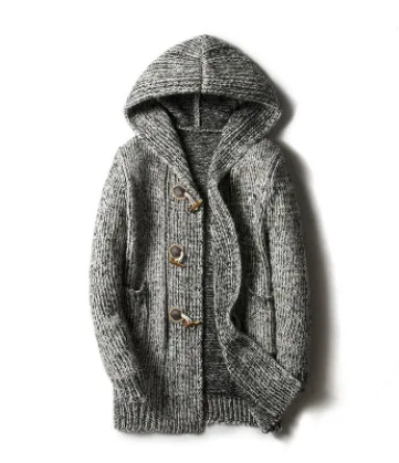 Модный свитер лидер продаж Осень-зима свободный Тренч средней длины мужской с