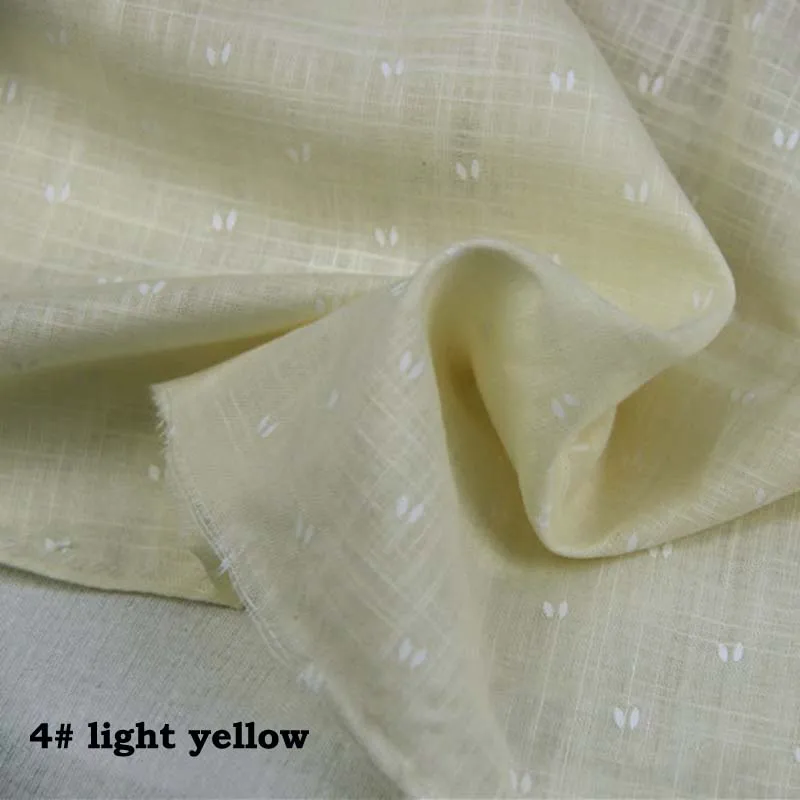 NO 4 LIGHT yellow Хлопок Slub серый светло розовый желтый маленькая печать тонкая ткань для лета DIY Топ Платье рубашка блузка Домашняя одежда ручной работы - Цвет: NO 4 LIGHT yellow