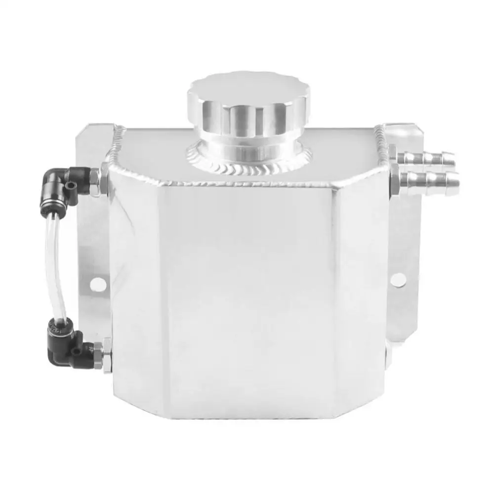 

Hot Sales 1L Universal Car Baffled Engine Aluminum Oil Catch Can Air Breather Coolant Tank