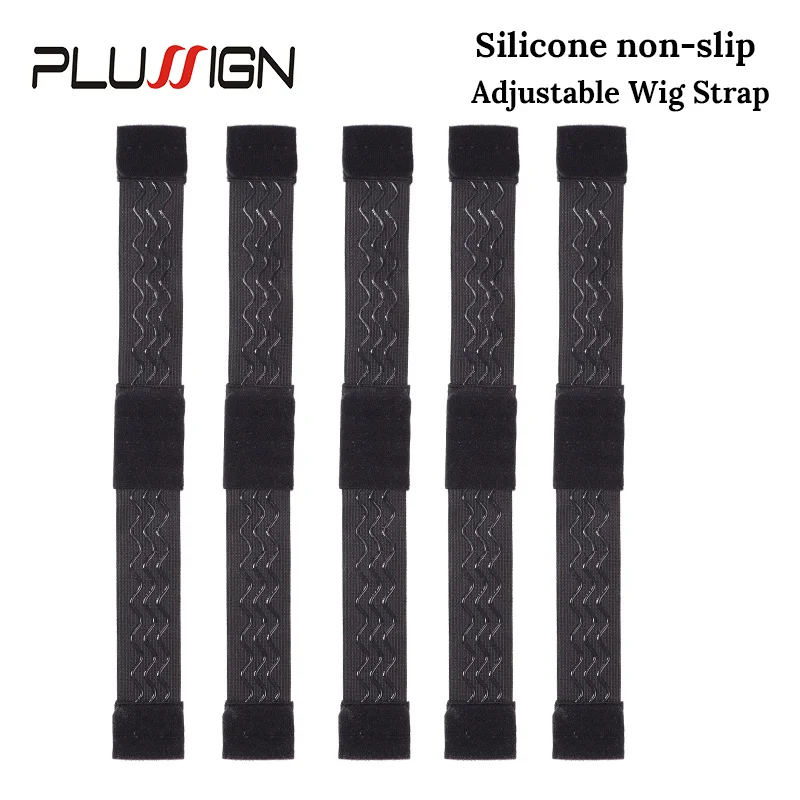 Plussign 5Pcs/lot 2.5Cm 3.5Cm Adjustable Elastic Band With Non Slip Blet Black Elastic Band For Wigs New Wig Accessories