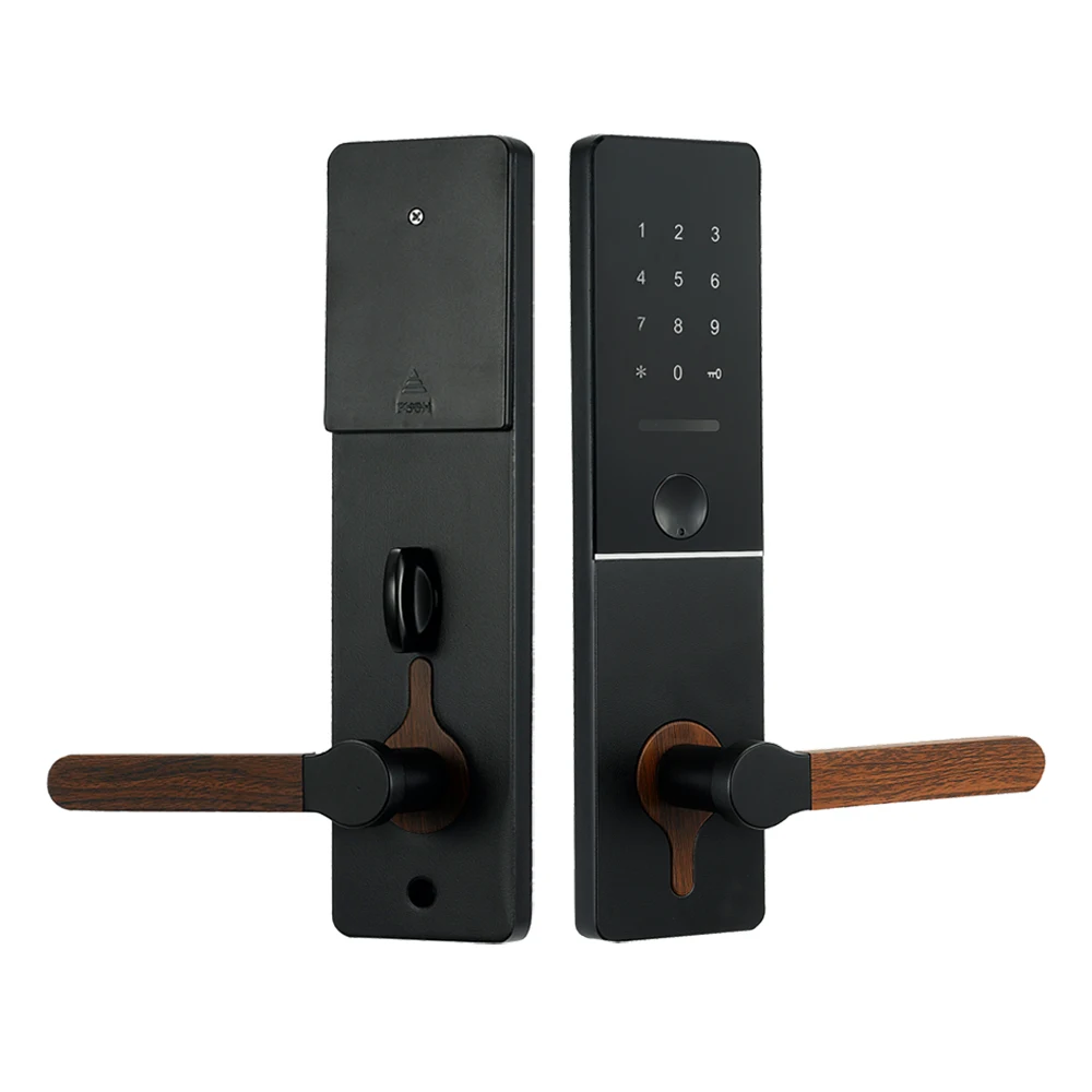 Black Электронный wifi Bluetooth дверной замок для безопасности приложение пароль дверной замок для дома с RFID кард-ридером нержавеющая сталь - Цвет: Black