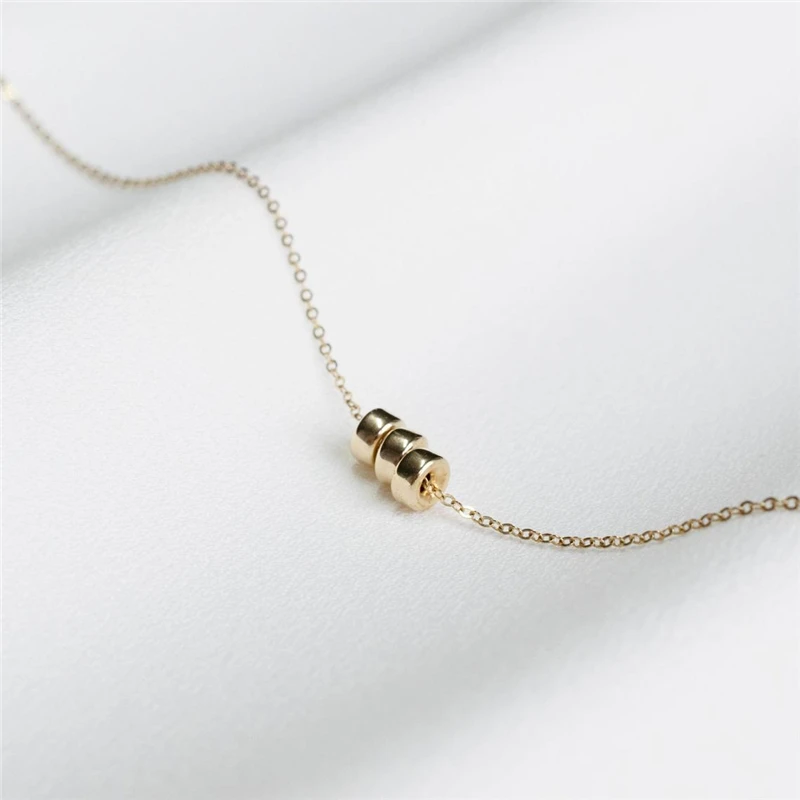 

14K Gold Filled Beads Necklace Minimalism Gold Necklace Gold Choker Boho Women Jewelry Pendants Collier Femme Kolye Collares