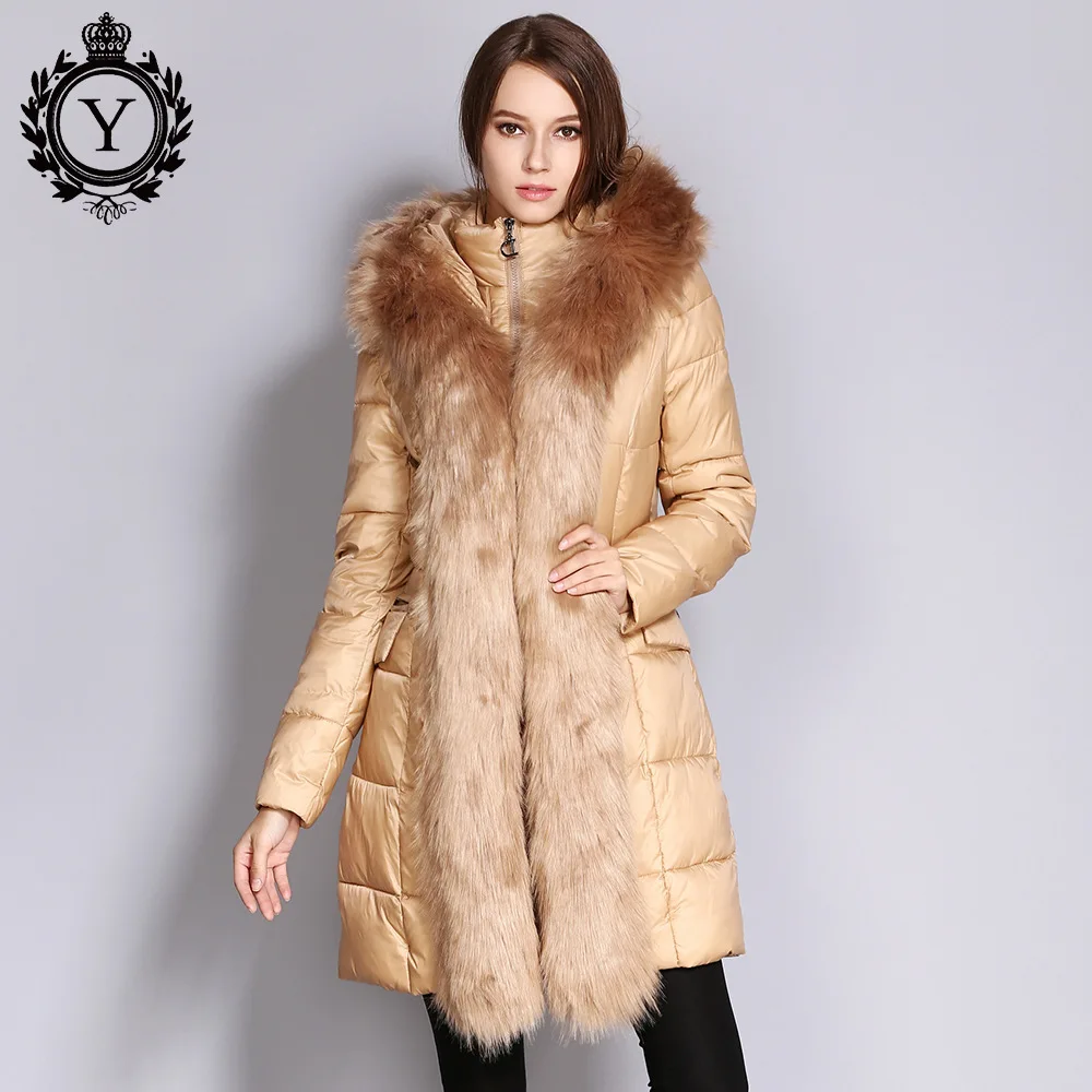 

women's thickened down jacket winter long cotton fur jacket women puffer coats warm parka