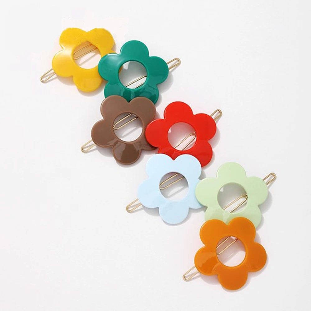 

3 шт. модные, акриловые заколки для волос в форме цветка, женские заколки для волос ярких цветов, аксессуары для волос для девочек