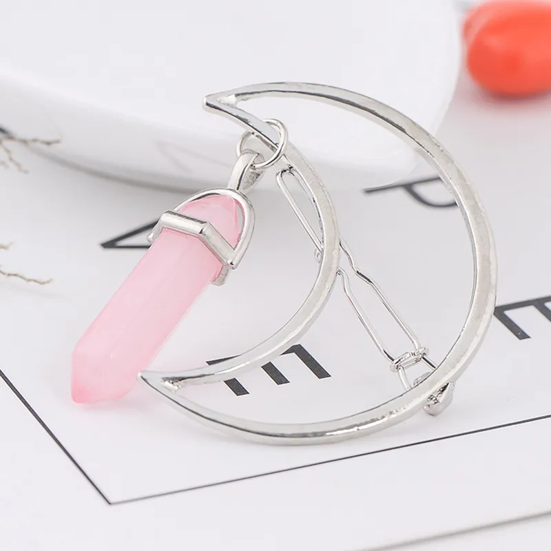 1 шт. сплав золотой цвет полумесяц искусственный кварц шестигранная призма