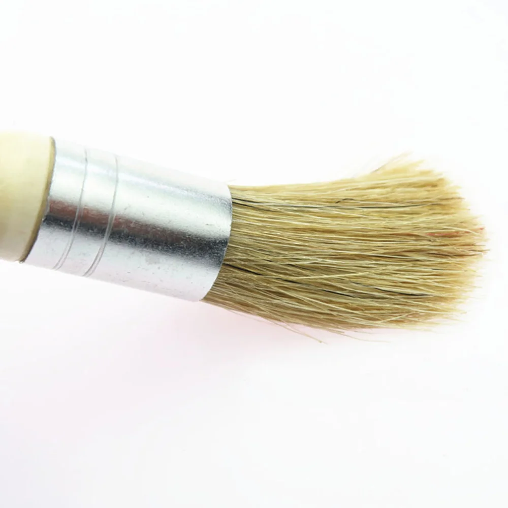 

2pcs Stencil Brush Round Head Wooden Handle Small Brush Mane Painting Brush Oil Acrylic Painting Supplies (Beige)