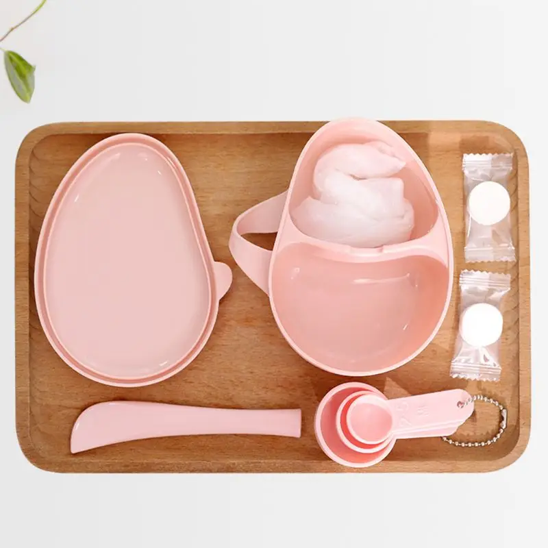 

4Pcs/Set DIY Facial Mask Mixing Bowl Measuring Gauge Spoon Spatula Kits Professional Cosmeitcs Makeup Tools with Compressed Mask