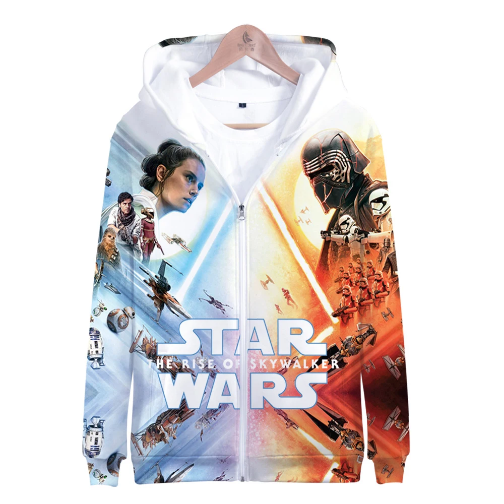 Star war the rise of skywalker, одежда с 3D принтом, толстовки на молнии, повседневная женская/мужская одежда, горячая распродажа, толстовки на молнии
