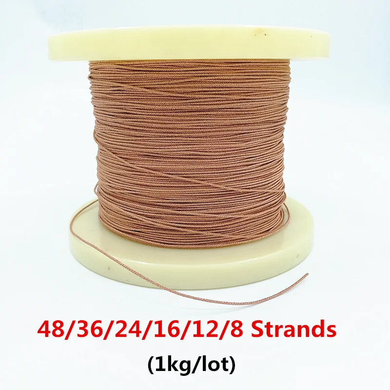 1kg/lot  8/12/16/24/36/48 Strands Speaker Lead Wire Braided Copper Cable Gold Line DIY Repair for 5