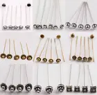 Булавки с длинной головкой в виде цветка из античного серебра, 20 шт., для самостоятельного изготовления ювелирных изделий бусин, булавки с шариком фурнитура, аксессуары 50 мм