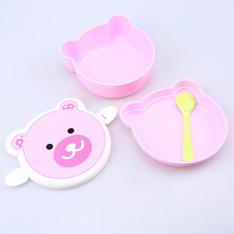 WHISM портативная коробка для бенто Kawaii пластиковый двухслойный Ланч-бокс
