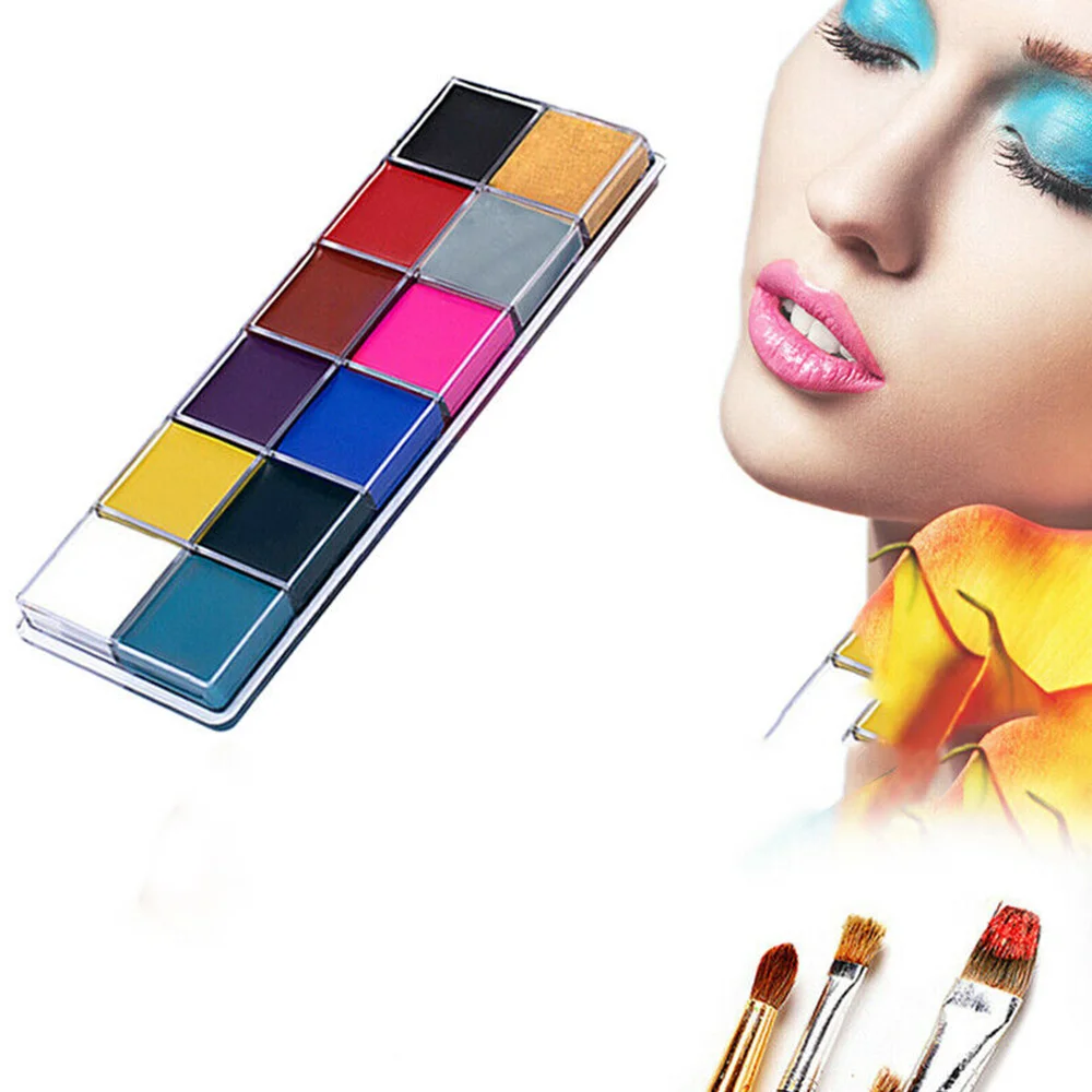 

100% New Face Paint Palette Professional 12 Colors Facial Art Painting Make Up