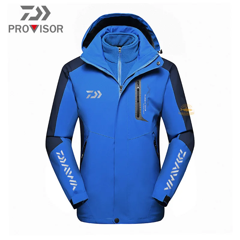 

2021 New Daiwa Fishing Jacket Outdoor Men's Mountaineering Fishing Clothes Detachable Windproof Two Piece Set Fishing Hoodie