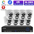 Система видеонаблюдения, 8 Мп, POE, 4K, 8 каналов, NVR, цветная Купольная IP-камера ночного видения, комплект видеонаблюдения P2P HD, 8 каналов