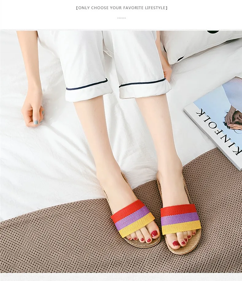 Suihyung/летние льняные тапочки; Разноцветные Вьетнамки; женская и Мужская льняная домашняя обувь; повседневные сандалии на плоской подошве; pantoufles femmes