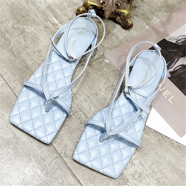 Сандалии женские на плоской подошве Фетиш-сандалии ремешок платформе пикантные