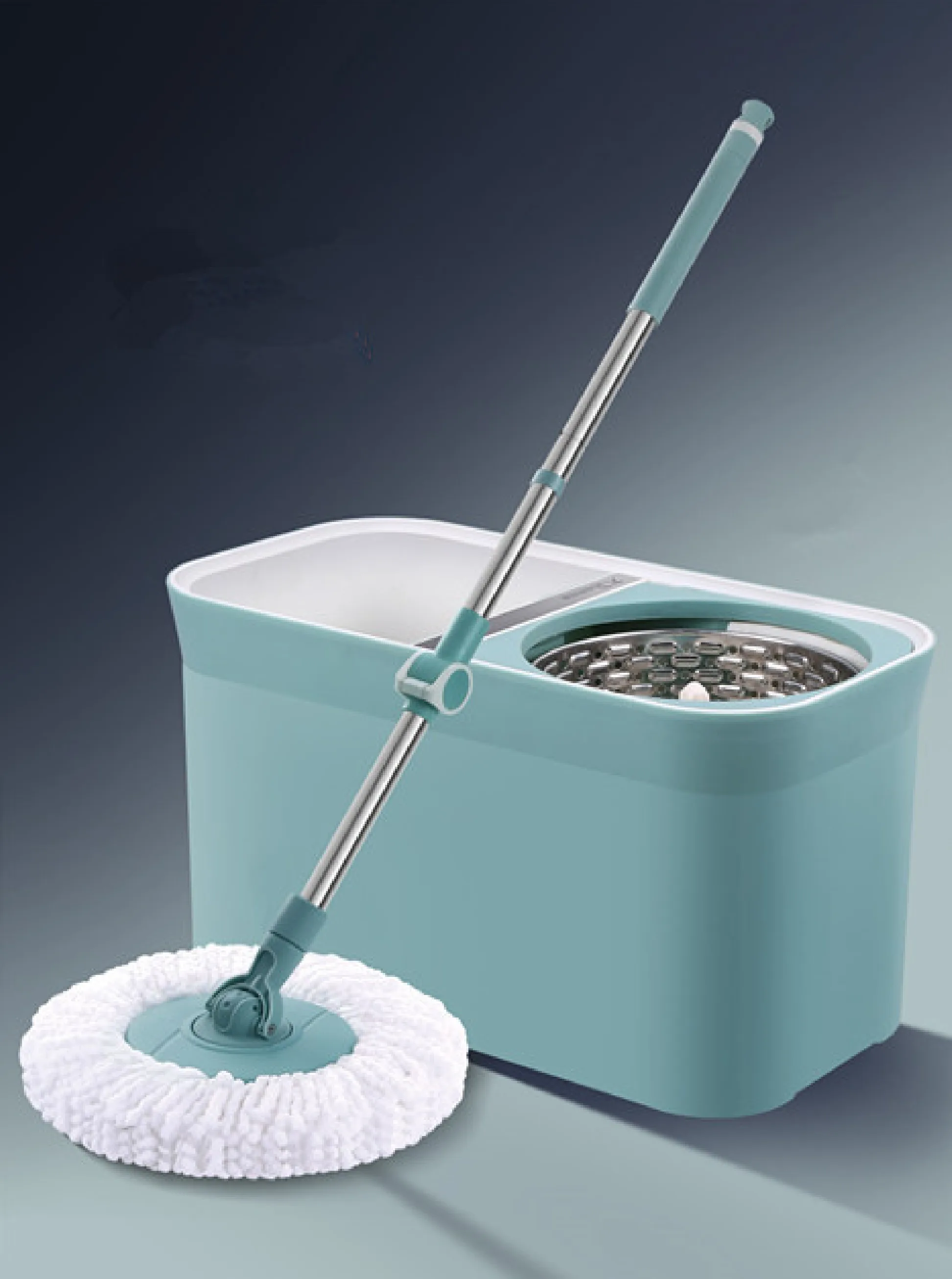 Швабра с вращающейся головкой без рук для мытья дома и пола ведром