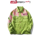 LAPPSTER-Молодежная мужская куртка в стиле пэчворк с милыми цветами 2021 Мужская винтажная брикет мужская повседневная корейская модная куртка