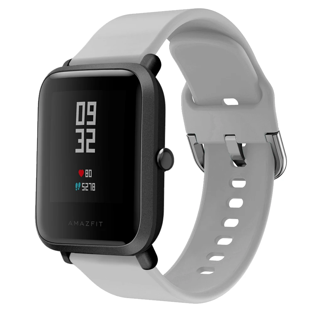 Ремешок силиконовый для Xiaomi Huami Amazfit Bip BIT Lite Youth мягкий браслет смарт часов gts 20