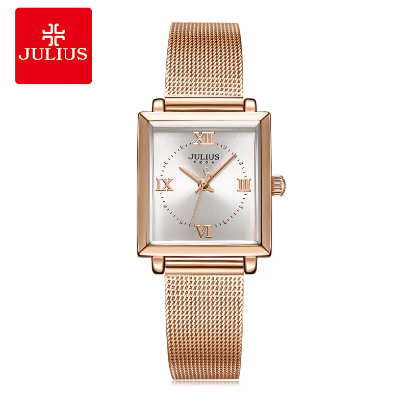 

Julius New Arrival Women's Rosegold Silver Black Fashion Watch Top Quality Ladies Wrist Watch JA-1202