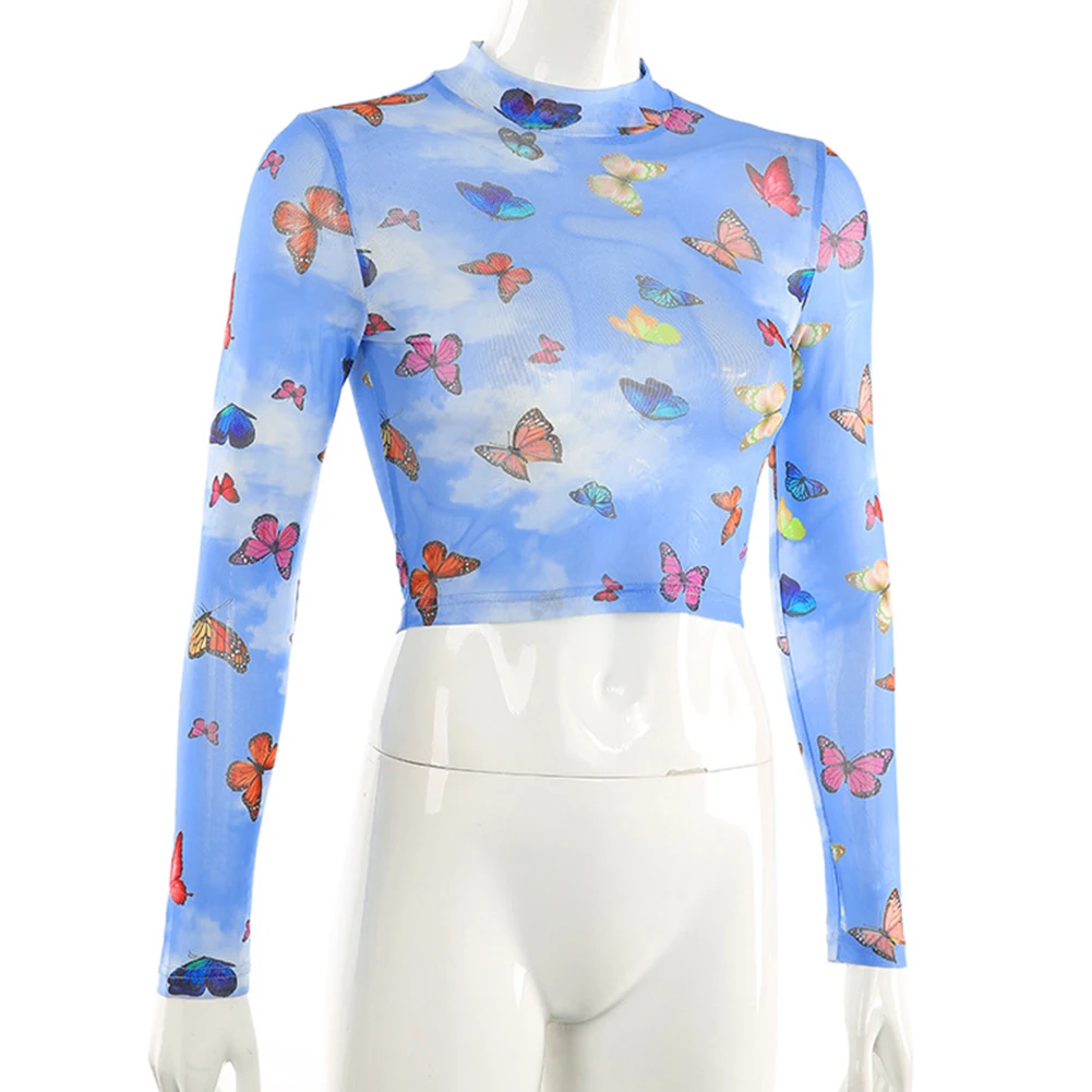 Модные женские туфли с бабочкой из прозрачной сетки Прозрачное нижнее белье кроп