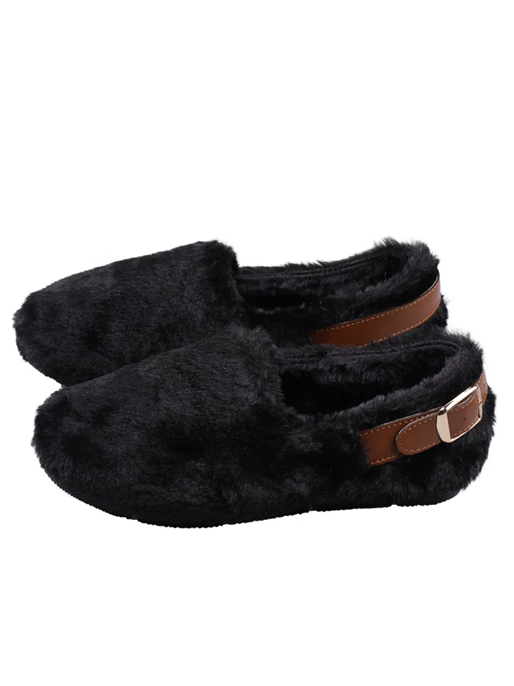 

Winter Shoes Women All-Match Casual Female Sneakers Round Toe Modis Moccasin New 2021 Solid Lace-Up Leisure Flock Fashion Slip-