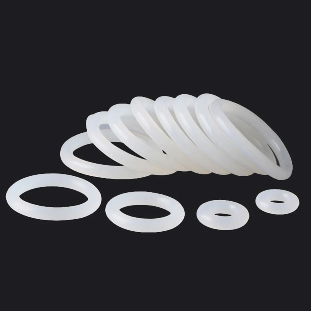 10pcs VMQ White Silicone O Ring Gasket CS 2-2.4mm OD 5 - 90mm Food Grade Waterproof Insulated Washer Nontoxic | Обустройство дома