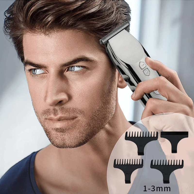 

Professional Hair Clipper Rechargeable Steel T-Blade Hair Trimmer For Men Children Barber Baldhead Styling Clippers Razor Shaver