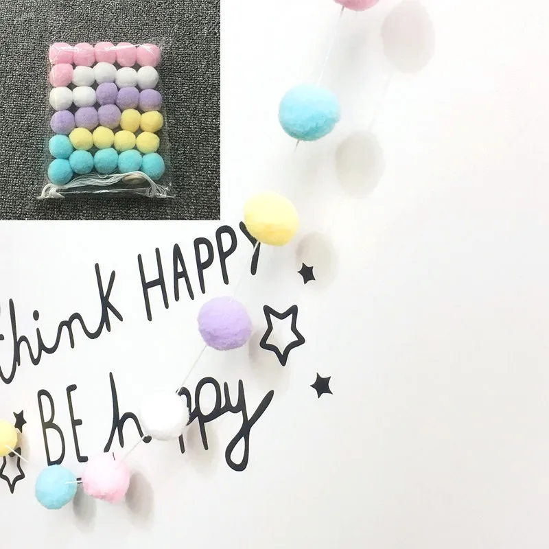 Шерстяные войлочные шары ручной работы для детской комнаты 2 м Настенный декор