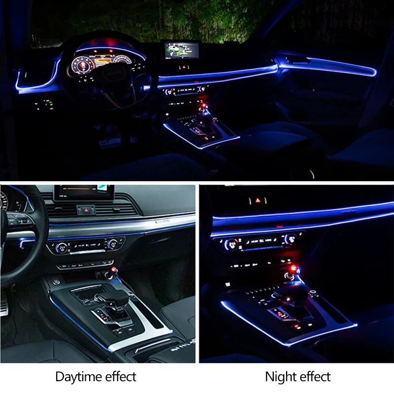 Светодиодная лента для салона автомобиля гибкая неоновая декоративная лампа