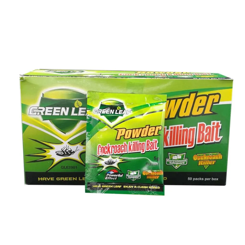 

10 Packs Green Leaf Powder Cockroach Killer Bait Repeller Killing Trap Pest Control F2