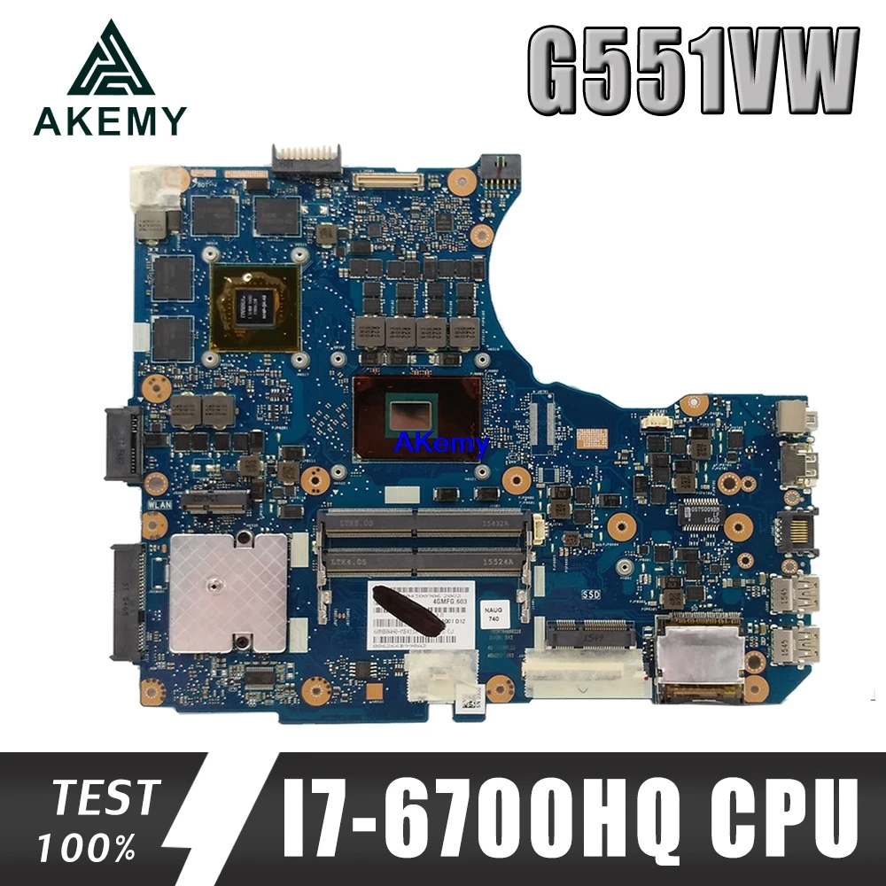 

G551VW материнская плата I7-6700HQ для For Asus G551V FX551V G551VW FX51VW материнская плата для ноутбука G551VW материнская плата G551VW материнская плата G551VW