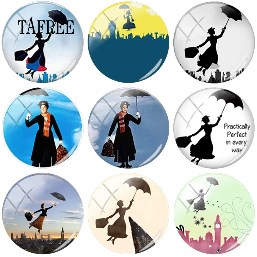 TAFREE классический фильм Mary Poppins картина DIY 25 мм стеклянный кабошон купол для браслета ожерелье Ювелирные серьги фурнитура