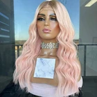 100% человеческие волосы Омбре Body Wave светильник-корневого розового цвета, без клея, 13x 6, кружевные Передние Прозрачные парики для женщин