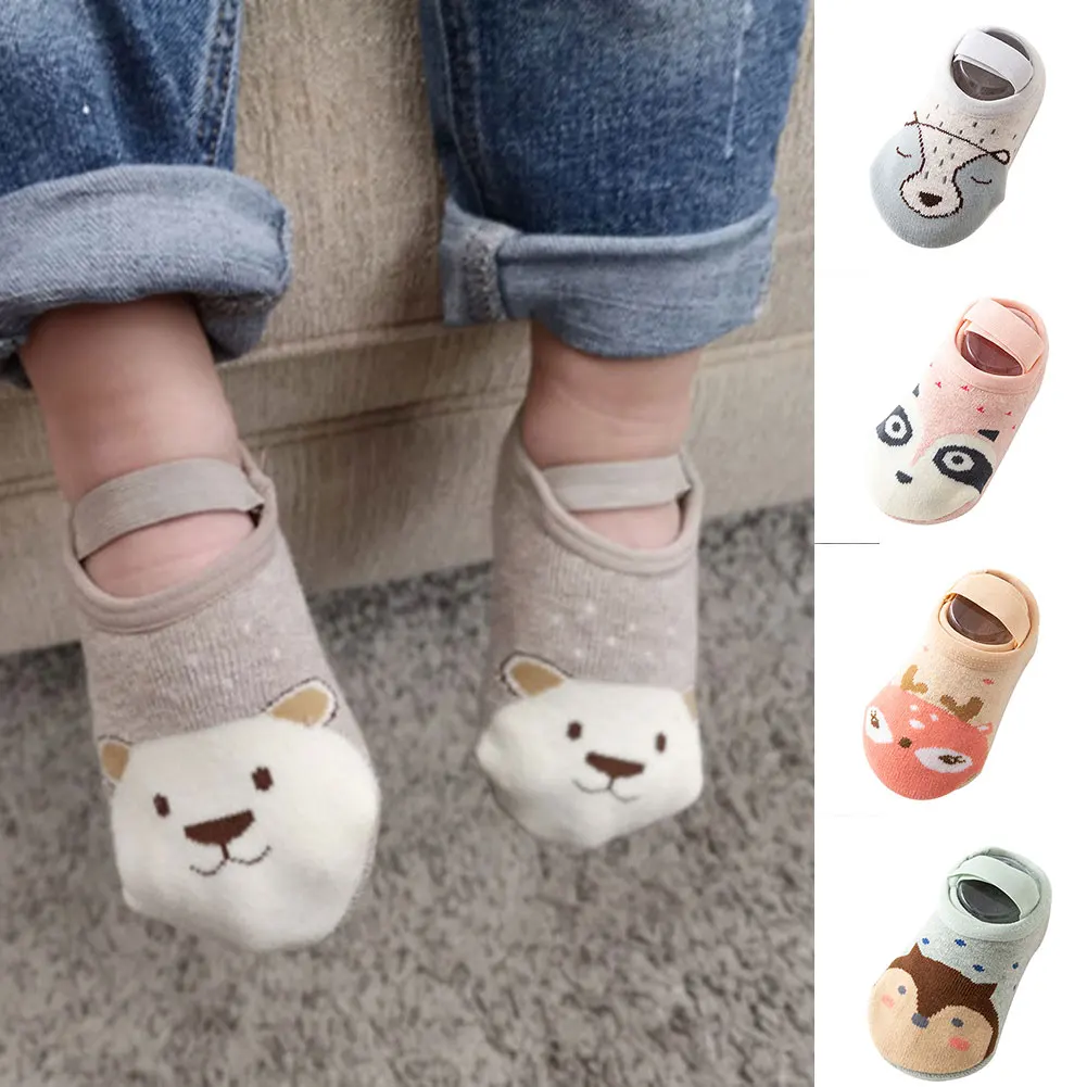Высокое качество 1 пара нескользящие носки-тапочки для маленьких детей мягкие