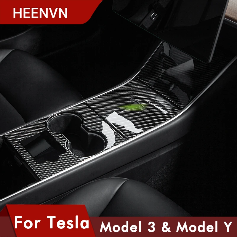 Heenvn Model Y 3 Car Center Console Centrale Wrap For Tesla Model3 Carbon Fiber Sticker Three White Accessories 2020 | Автомобили и