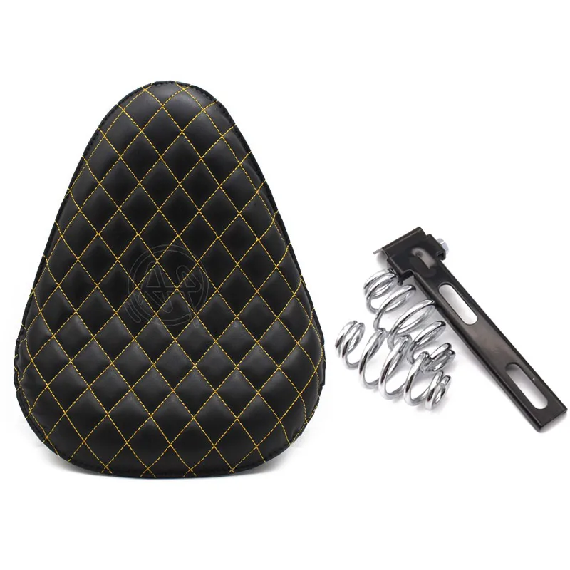 Старая школа мотоцикл ПУ кожа Solo сиденье водителя w/Весна Универсальный для Harley