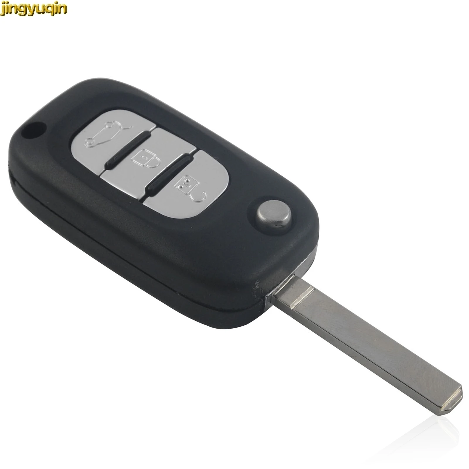Jingyuqin 3 кнопки Uncut Blade дистанционного ключа автомобиля чехол Fob для Renault Clio Kangoo Modus