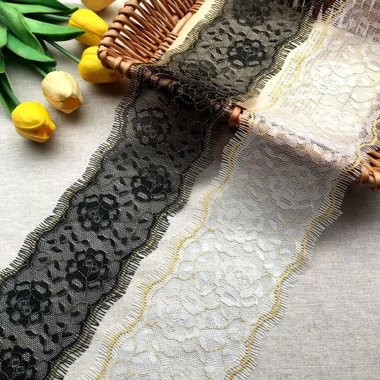 6 метров = 1 лот ширина 11 см! Высококачественное изящное Золотое кружево для