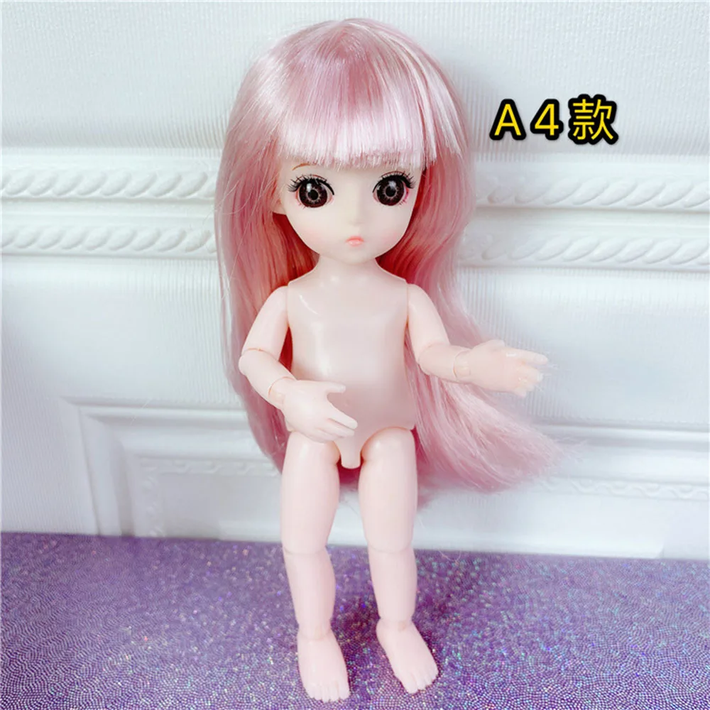 

17 CM BJD Dolls 13 Ball Joint Doll 3D Eyes Princess Doll Makeup Dress up Nude Naked Fashion Baby Doll Toys for Girls Kids Gifts