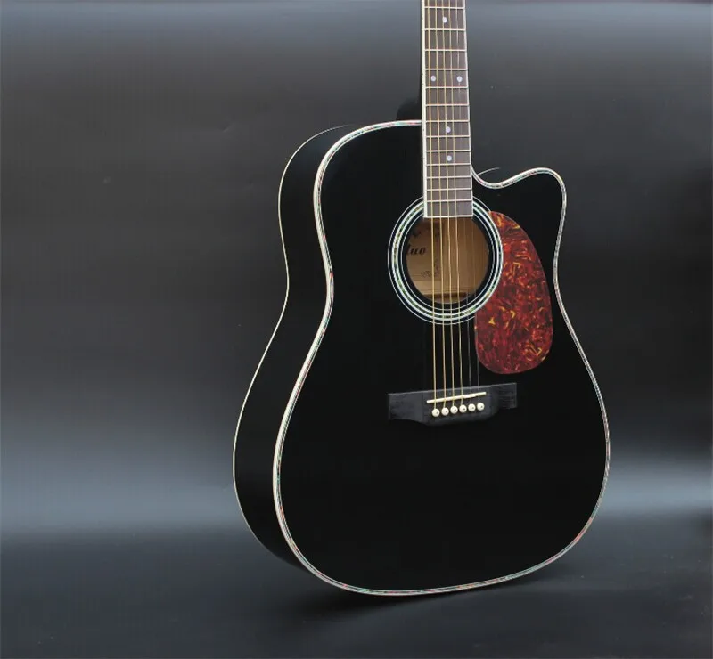 41 дюймов черный Цвет акустическая гитара с грифом из палисандра РА тюнер строки