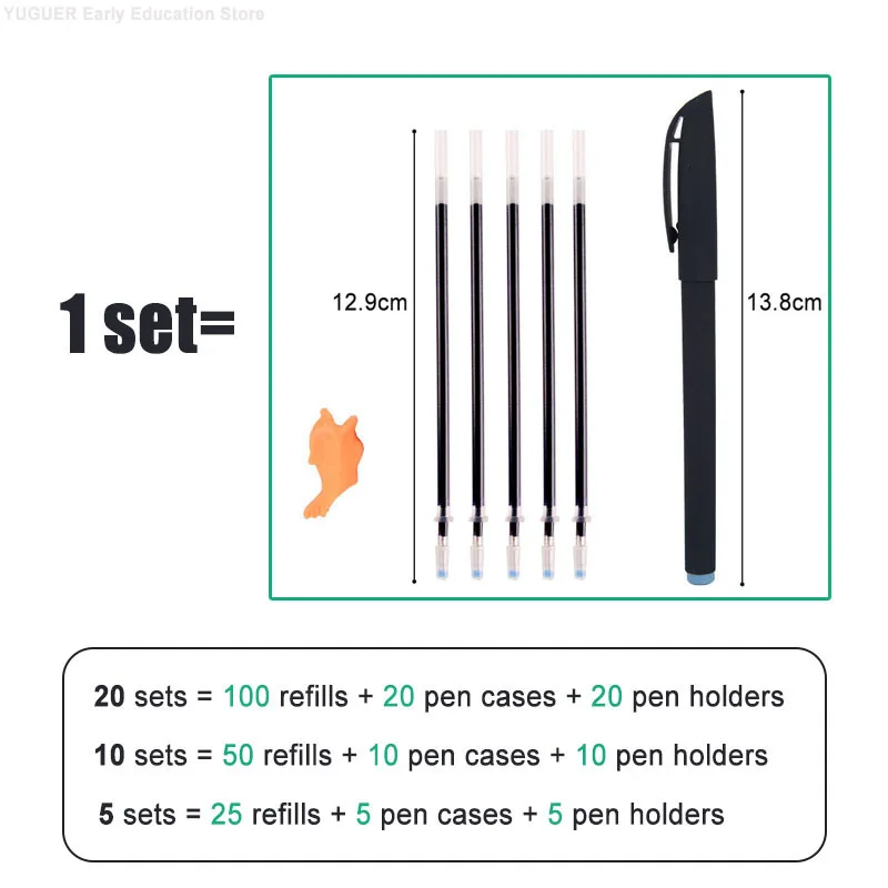 

20 Sets Reusable Calligraphy Disappearing Pen Automatically Disappears and Faded Blue Ink No Trace Copy Pen Exclusive Stationery