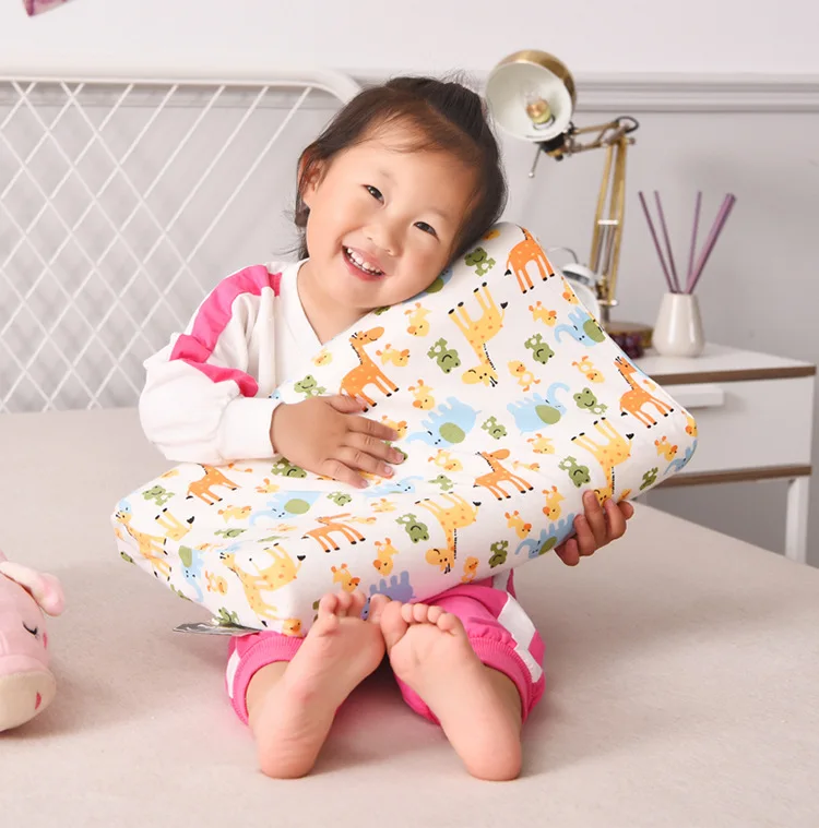 

ShenBang Latex Baby Bedding Sleeping Pillow Prevent Flat Orthopedic Children Kid Neck Shaping Memory Foam Pillow Factory