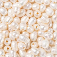 100pcs natural freshwater cultured pearls beads large hole loose beads oval for diy bracelet necklace jewelry making 710x78mm