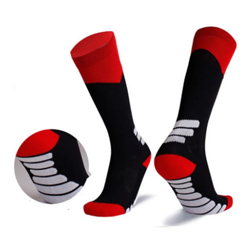 red black Compression socks for varicose veins Women Men Leg Stocking Support Stretch Below Knee c football socks - Цвет: red black