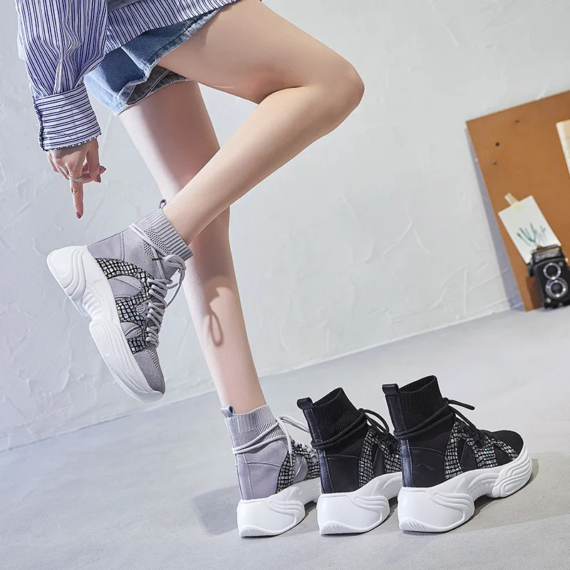 OLOMM/2019 г. Весенне-осенняя новая обувь на толстом носки с противоскользящей